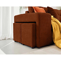 Acheter Bestmobilier California - canapé d'angle réversible 4 places - convertible avec coffre, étagère et poufs - en velours texturé