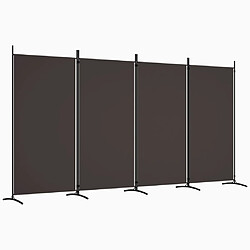 vidaXL Cloison de séparation 4 panneaux Marron 346x180 cm Tissu