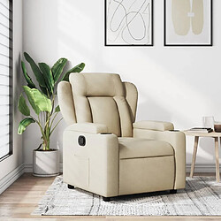 vidaXL Fauteuil inclinable Crème Tissu