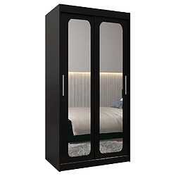 Abiks Meble Armoire PROMO T3 À Portes Coulissantes 200/100/62 2 Portes (Noir/Noir)