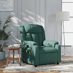 Maison Chic Fauteuil Relax pour salon, Fauteuil de massage inclinable Vert foncé Tissu -GKD97291