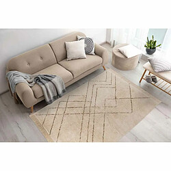 Paris Prix Tapis Tufté à la Main Ethnique Mylen IV Beige 120 x 170 cm pas cher