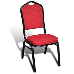 vidaXL Chaises à manger lot de 10 rouge tissu