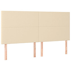 Acheter Maison Chic Tête de lit scandinave à LED,meuble de chambre Crème 180x5x118/128 cm Tissu -MN75609