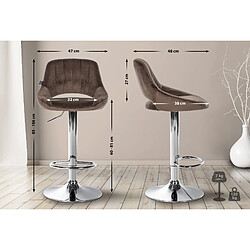 Non Lot de 2 tabourets de bar Milet velours C