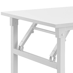 Acheter Helloshop26 Table pliante de cuisine à manger hauteur réglable pour 4 personnes 120 cm blanc 03_0004361