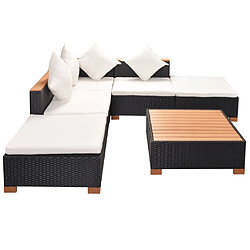 Avis Maison Chic Salon de jardin 6 pcs + coussins - Mobilier/Meubles de jardin - Table et chaises d'extérieur Résine tressée Noir -MN62011