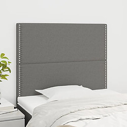 Maison Chic Lot de 2 Têtes de lit design pour chambre - Décoration de lit Gris foncé 100x5x78/88 cm Tissu -MN74891