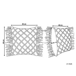 Avis Beliani Coussin YANIKLAR Coton 40 x 40 cm Unicolore Macramé Rose