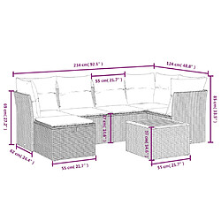 Avis Maison Chic Ensemble à manger d'extérieur 7 pcs avec coussins,Salon de jardin,Mobilier de jardin mélange beige résine tressée -GKD818942