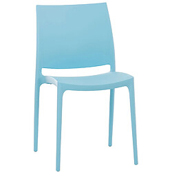 Decoshop26 Chaise de jardin en plastique bleu design simple empilable 10_0000869