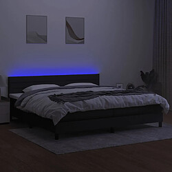 Avis vidaXL Sommier à lattes de lit et matelas et LED Noir 200x200 cm Tissu