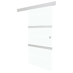 vidaXL Porte coulissante butées souples Verre ESG aluminium 76x205 cm