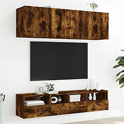 Avis vidaXL Meubles TV muraux 2 pcs chêne fumé 40x30x30cm bois d'ingénierie