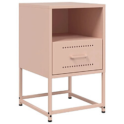 vidaXL Table de chevet rose 36x39x60,5 cm acier