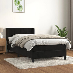 Maison Chic Lit Adulte - Lit simple Lit à sommier tapissier avec matelas moelleux - Meuble de Chambre - Noir 90x190 cm Velours -MN50806