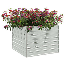 Avis Maison Chic Jardinière,Lit surélevé de jardin - Bac à fleurs - pot de fleur 100x100x77 cm Acier galvanisé Argenté -GKD30008