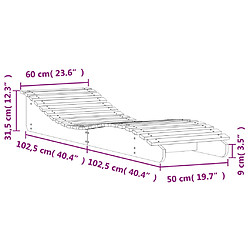 vidaXL Chaise longue blanc 205x60x31,5 cm bois massif de pin pas cher