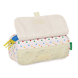 Avis Trousse Fourre-Tout Triple Benetton Topitos Blanc (21,5 x 10 x 8 cm)