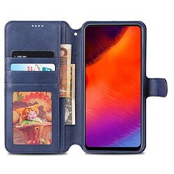 Acheter Wewoo Housse Coque Pour Galaxy A60 / M40 AZNS Étui en cuir avec rabat magnétique et texture de mollet porte et fentes cartes et cadre photo Bleu