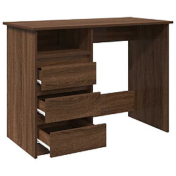 Avis vidaXL Bureau chêne marron 102x50x75 cm bois d'ingénierie