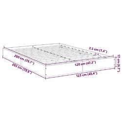 Vidaxl Cadre de lit chêne sonoma 120x200 cm bois d'ingénierie pas cher