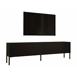 3XELIVING Meuble TV en couleur Noir mat avec pieds droits en noir, D: l : 170 cm, H : 52 cm, P : 32 cm