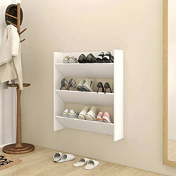 Maison Chic Armoire à Chaussures murale,Meuble de Rangement à Chaussures Blanc 80x18x90 cm Aggloméré -MN37375