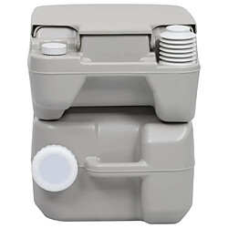 Avis vidaXL Toilette portable de camping Gris 20+10 L