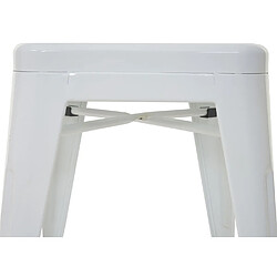 Mendler 2x tabouret HWC-A73, métal, style industriel, empilable ~ blanc pas cher