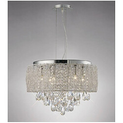 Luminaire Center Suspension Adeline 6 Ampoules chrome poli/cristal