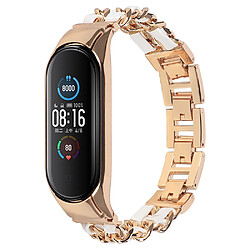 Bracelet en métal or rose/blanc pour votre Xiaomi Mi Band 3/4