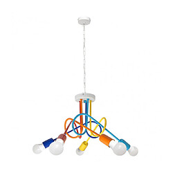 Helam Suspension Oxford Fer blanc,Multicouleur 5 ampoules 850cm