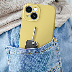 Avizar Coque Silicone pour iPhone 15 Caméra Protégée Soft Touch Série Sweet Jaune pas cher