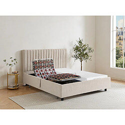 Vente-Unique Lit électrique de relaxation déco tout plots + matelas mémoire de forme - 2 x 80 x 200 cm - Tissu - Beige - SASORA de DREAMEA