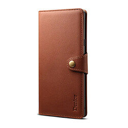 Wewoo Housse Coque Pour Galaxy Note9 Denior V2 Luxury Car en cuir de vache à rabat horizontal avec portefeuille marron