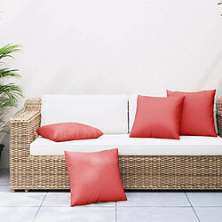 vidaXL Coussins de canapé lot de 4 rouge 40x40 cm tissu