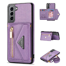 Coque en TPU + PU N.BEKUS avec béquille et sangle violet pour votre Samsung Galaxy S22 5G