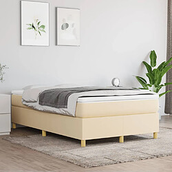 vidaXL Sommier à lattes de lit avec matelas Crème 120x200 cm Tissu