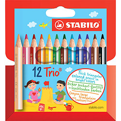 STABILO Crayon de couleur triangulaire Trio épais, court ()