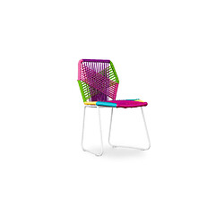 Acheter ICONIK INTERIOR Chaise de jardin Frony - Piètement blanc Multicolore