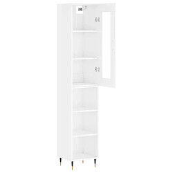 Avis vidaXL Buffet haut Blanc brillant 34,5x34x180 cm Bois d'ingénierie