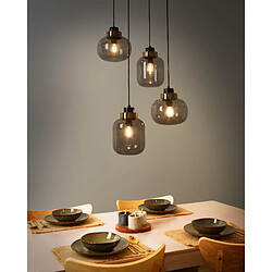 Beliani Lampe suspension ZAYANDE Verre Gris clair