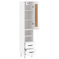 Avis vidaXL Buffet haut Blanc brillant 34,5x34x180 cm Bois d'ingénierie