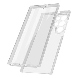 Avizar Coque Samsung S22 Ultra Arrière Rigide Transparent et Avant Souple Transparent