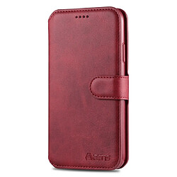 Wewoo Coque Pour iPhone 11 Pro AZNS Texture de mollet Etui en cuir avec rabat magnétique PU support fentes cartes et cadre photo Rouge