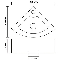 vidaXL Lavabo avec trou de trop-plein 45x32x12,5 cm Blanc pas cher