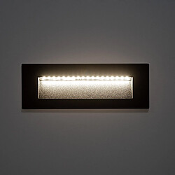 Ledkia Balise LED Extérieure 7W Encastrable au Mur Rectangulaire Groult Noire Blanc neutre 4000K