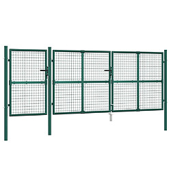 vidaXL Portal de jardin maille vert 400x175 cm acier galvanisé