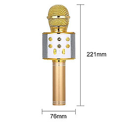 Universal BT microphone sans fil haut-parleur de poche karaoke microphone lecteur audio portable enregistreur vocal KTV microphone (or)